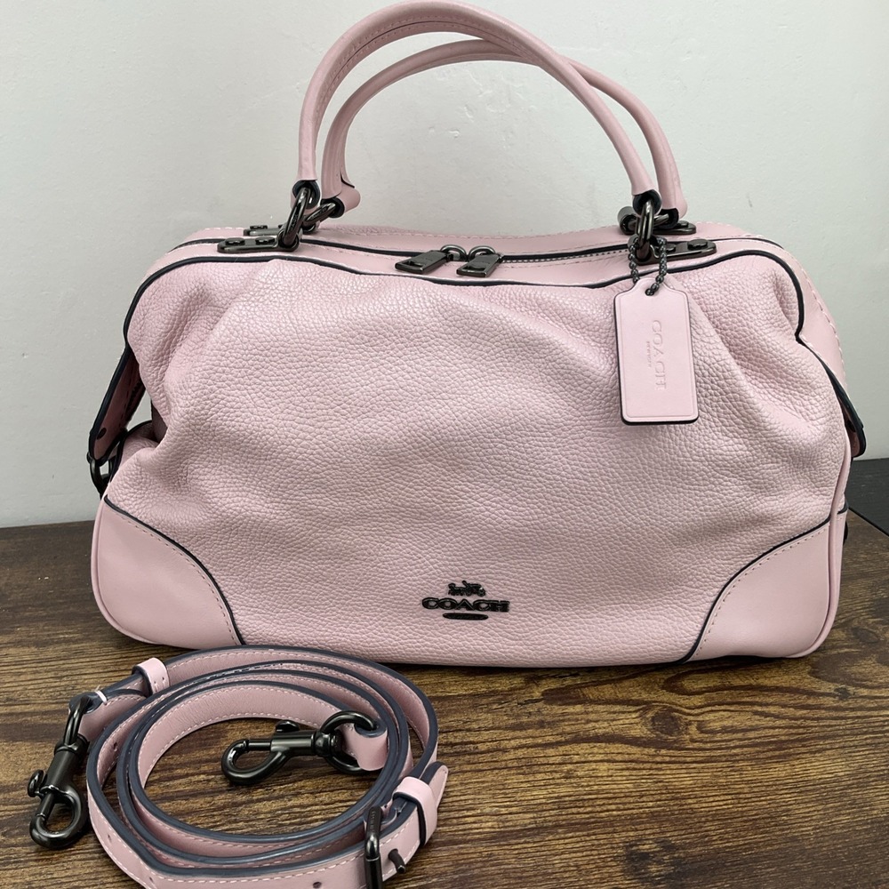 Coach Lane Satchel Blossom Pink Leather Crossbody Gunmetal Hardware